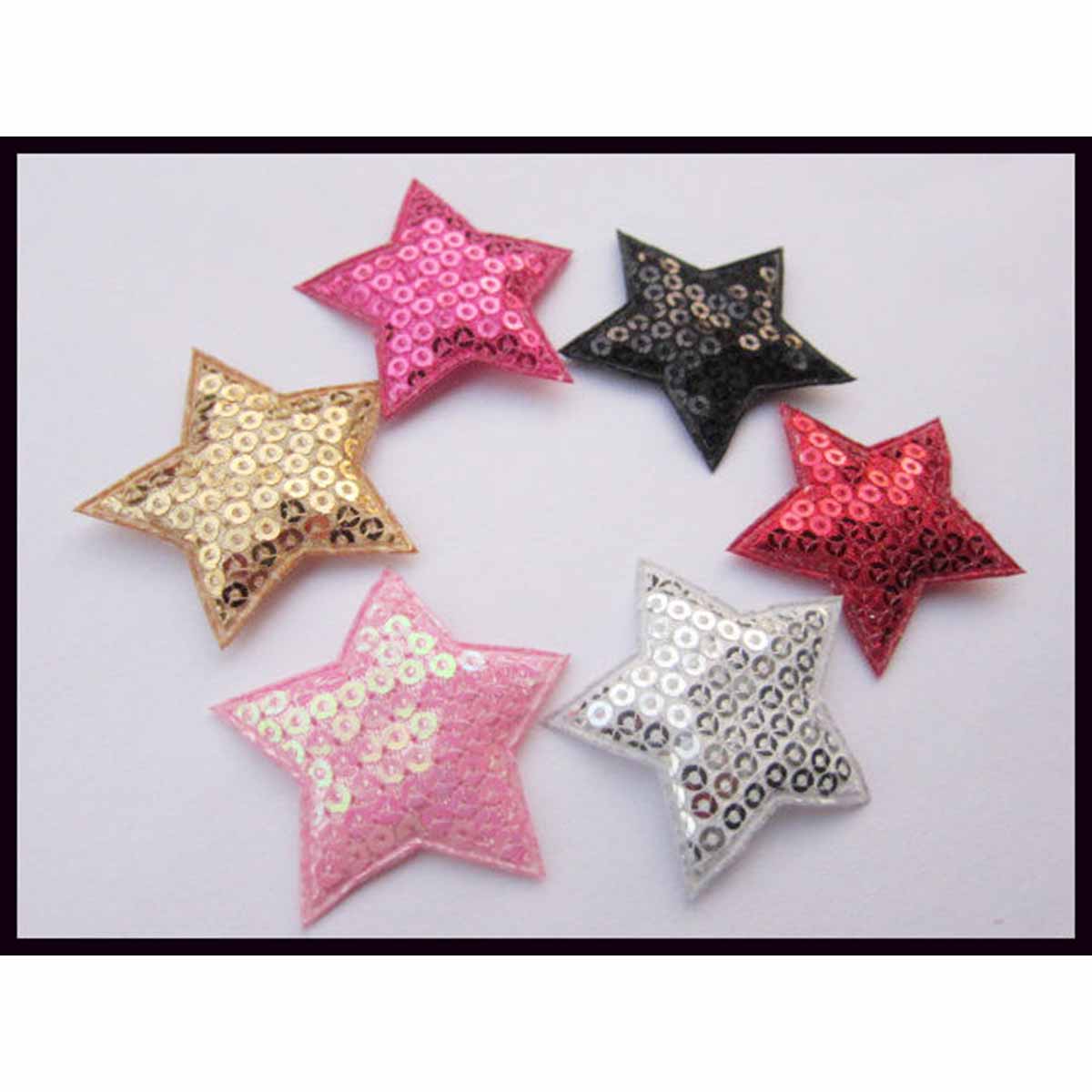 60 Padded Sequin Star1 5/8″-6 Colors