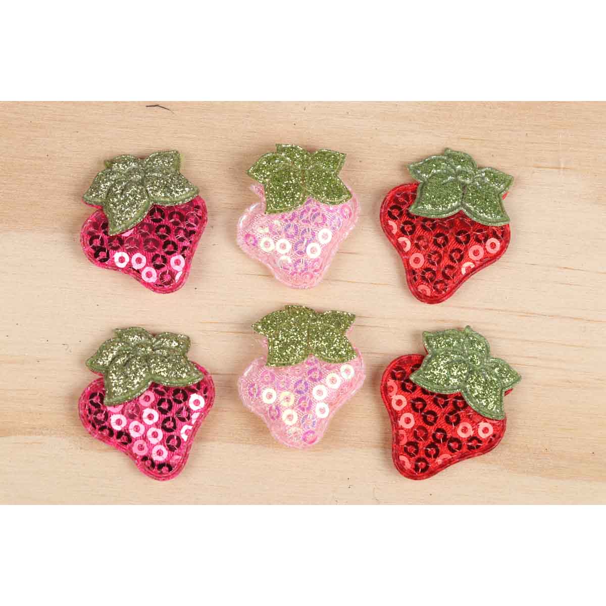 45 Padded Sequin Strawberry 1.2″ -3 Colors