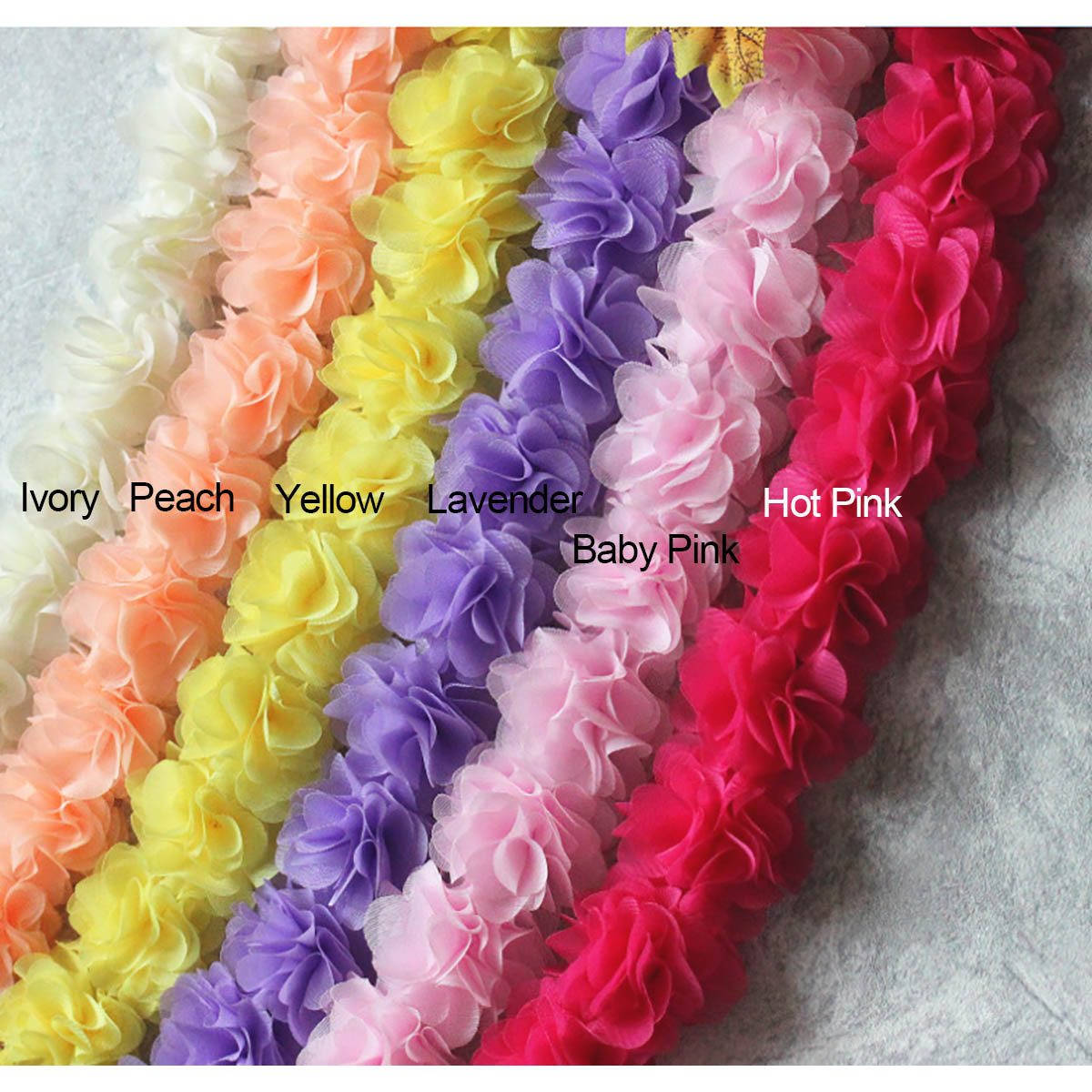 9y Chiffon Fluffy Lace Trim  2″-U PICK