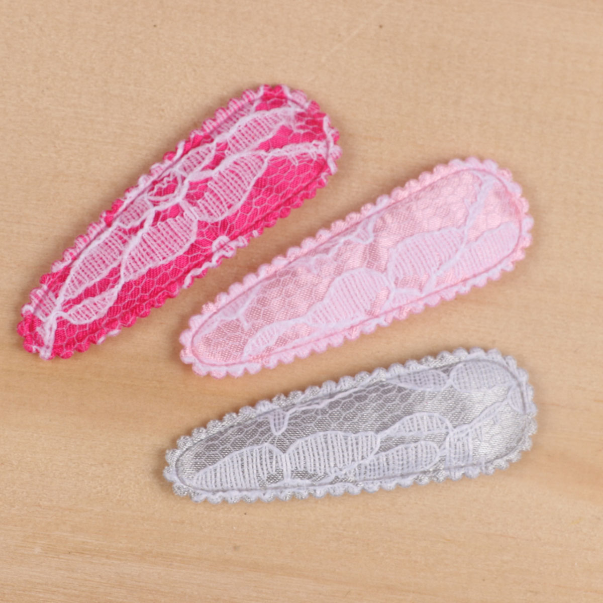60 Satin Lace 55mm Hair Clip Cover-3 Colors CP020