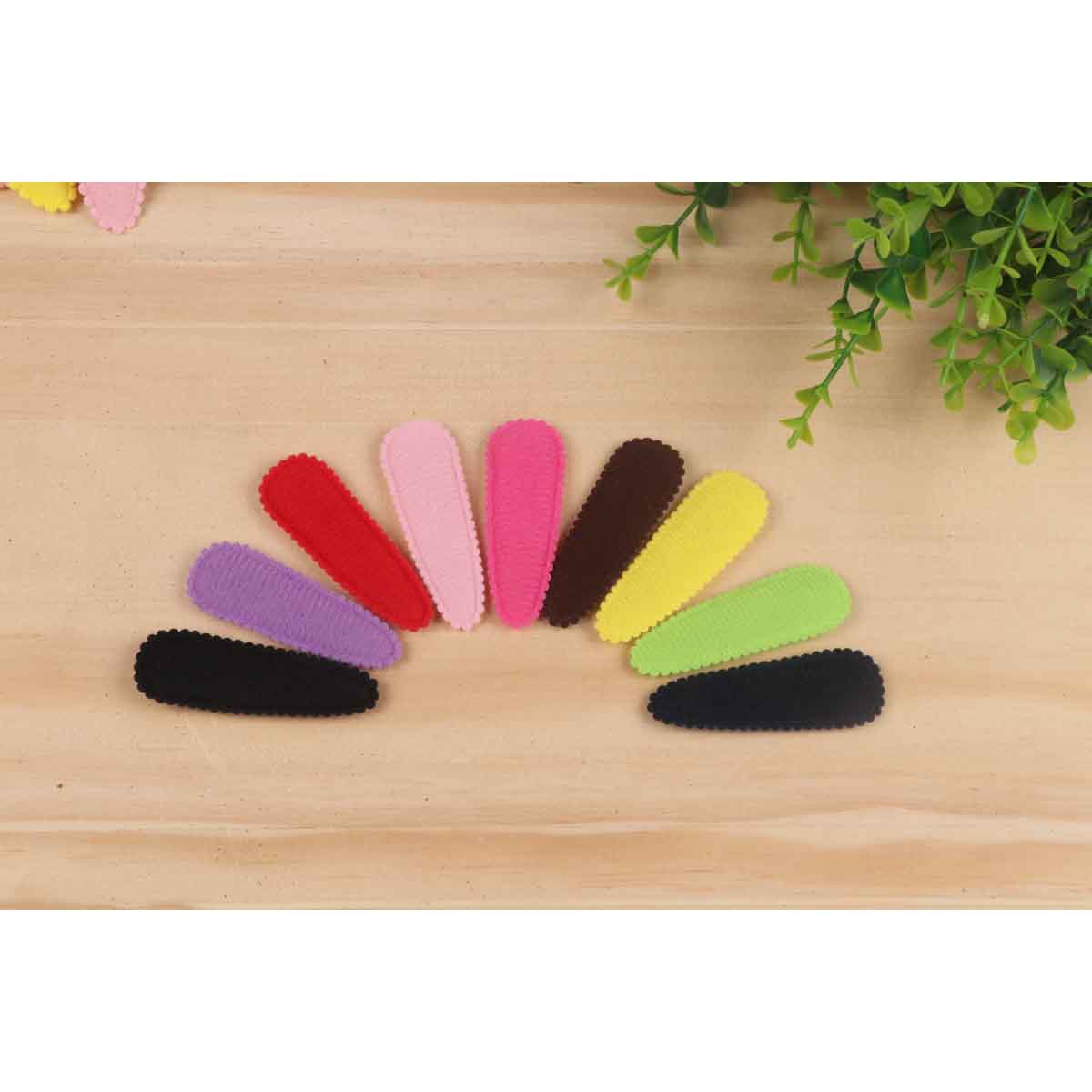90 Padded Felt Hair Clip Covers 55mm-9 Colors