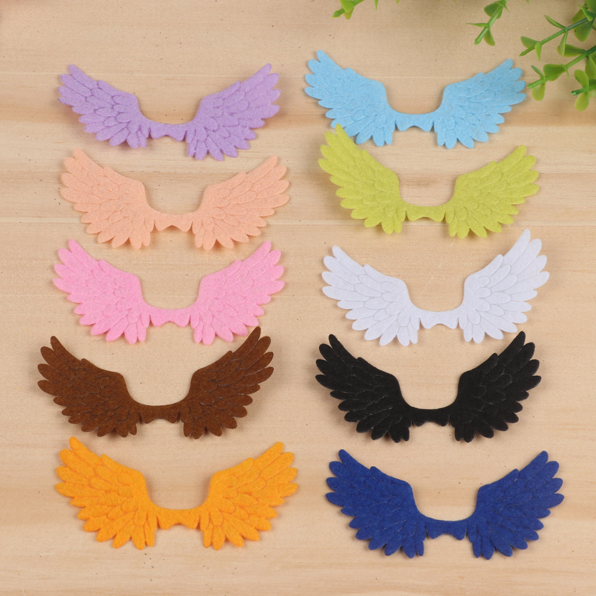 100 Big 2 3/4″ Felt Angel Wings Bow Applique-10 Colors