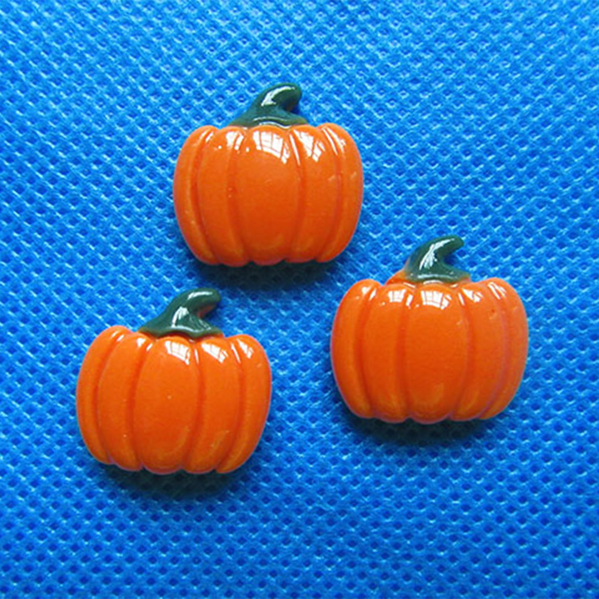 30pcs Pumpkin Resin Button Flatback Halloween 18mm-Orange