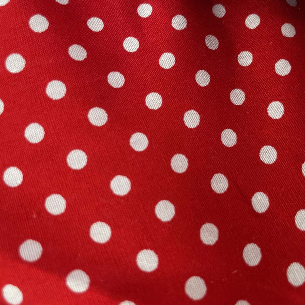 Polka Dots Cotton Fabric-Red