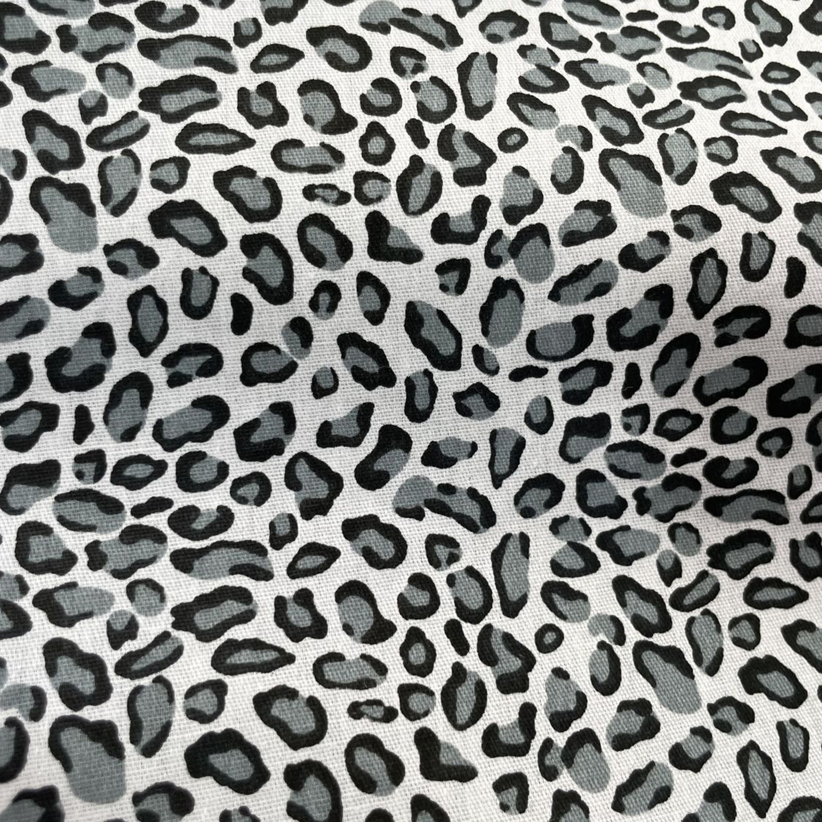 Leopard Cotton Fabric-Grey