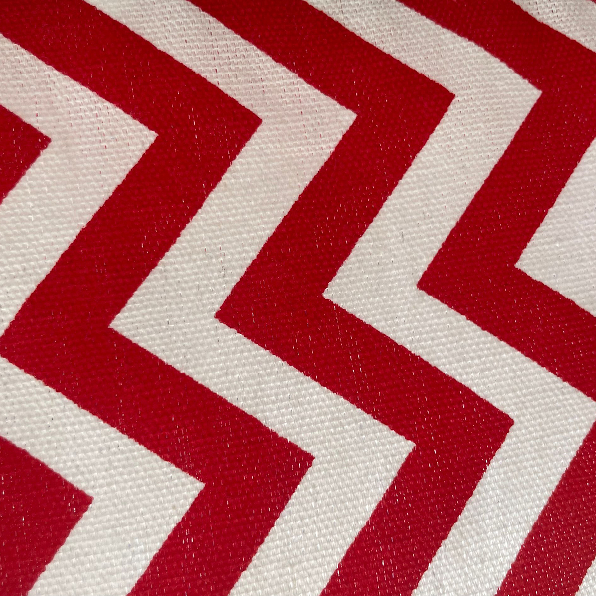 Chevron Canvas Fabric-Red