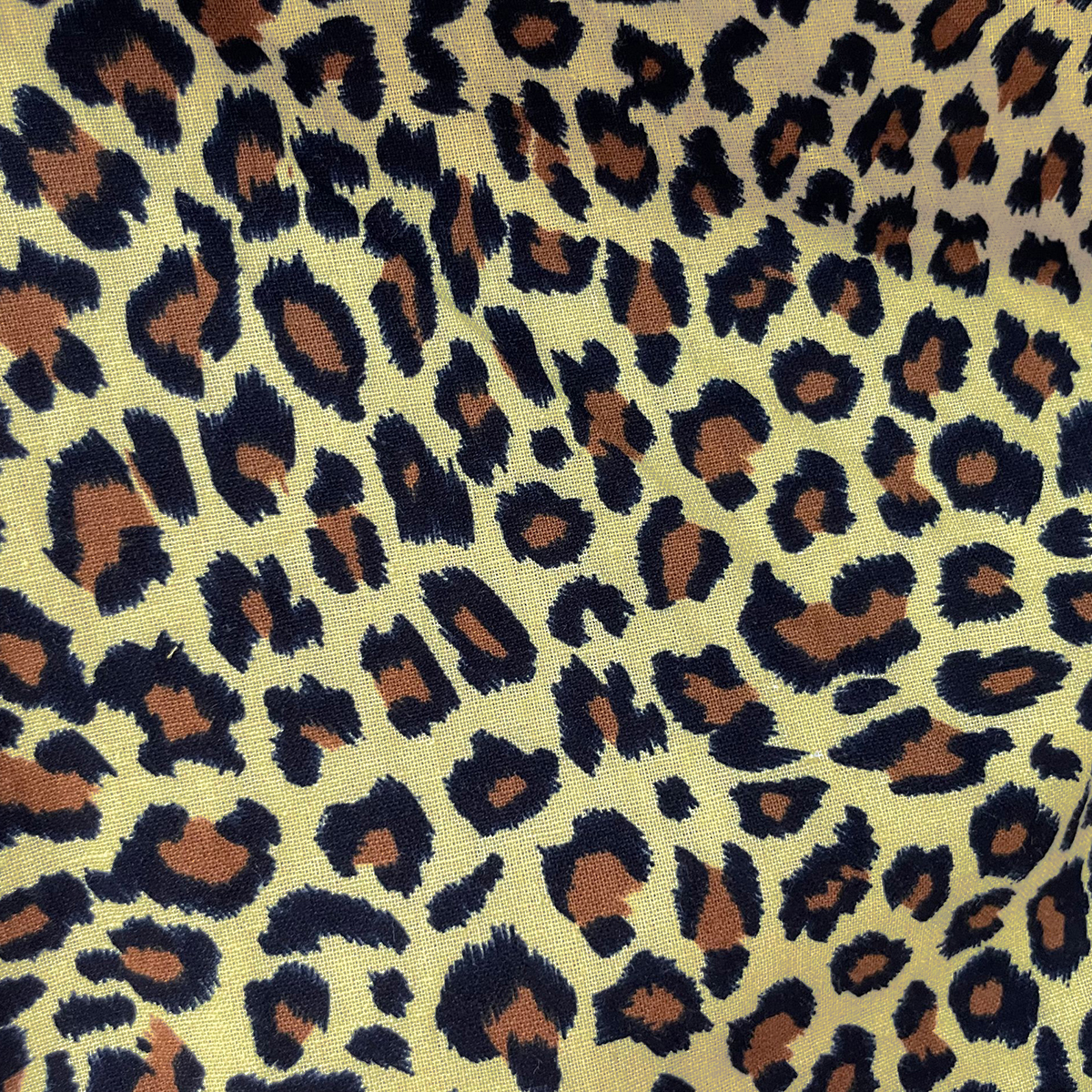 Cotton Leopard Fabric -Brown